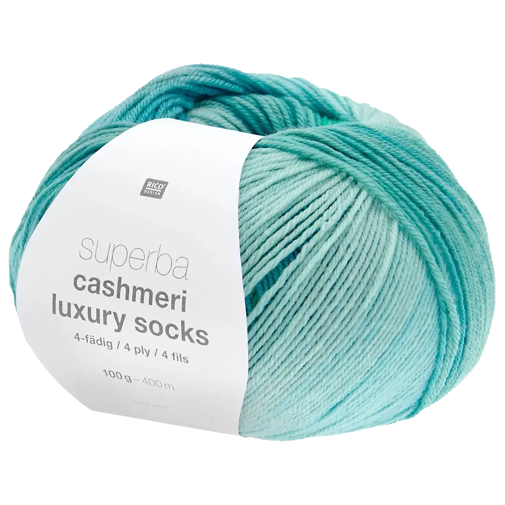 #Farbe_Rico Design Superba Cashmeri Luxury Socks | 030 Aqua