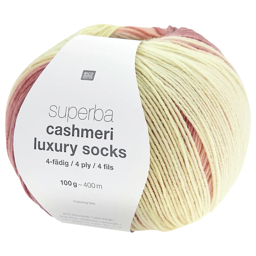 #Farbe_Rico Design Superba Cashmeri Luxury Socks | 037 Earthy Pastels