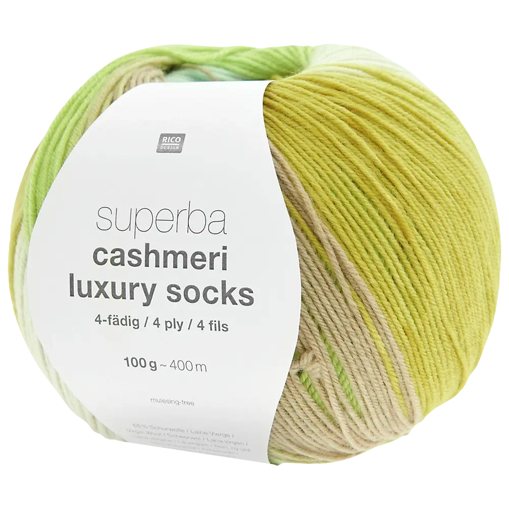 #Farbe_Rico Design Superba Cashmeri Luxury Socks | 039 Fresh Limes