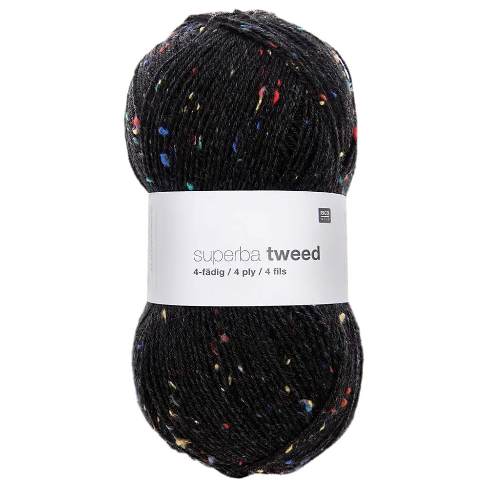 #Farbe_Rico Design Superba Tweed 4-fÀdig | 008 Schwarz