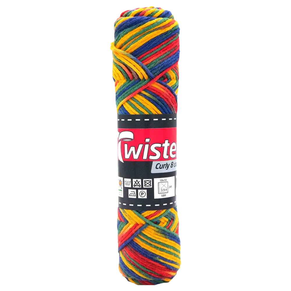 #Farbe_Twister Curly 8 Color | 100 Gelb-Rot-Royal-Grün