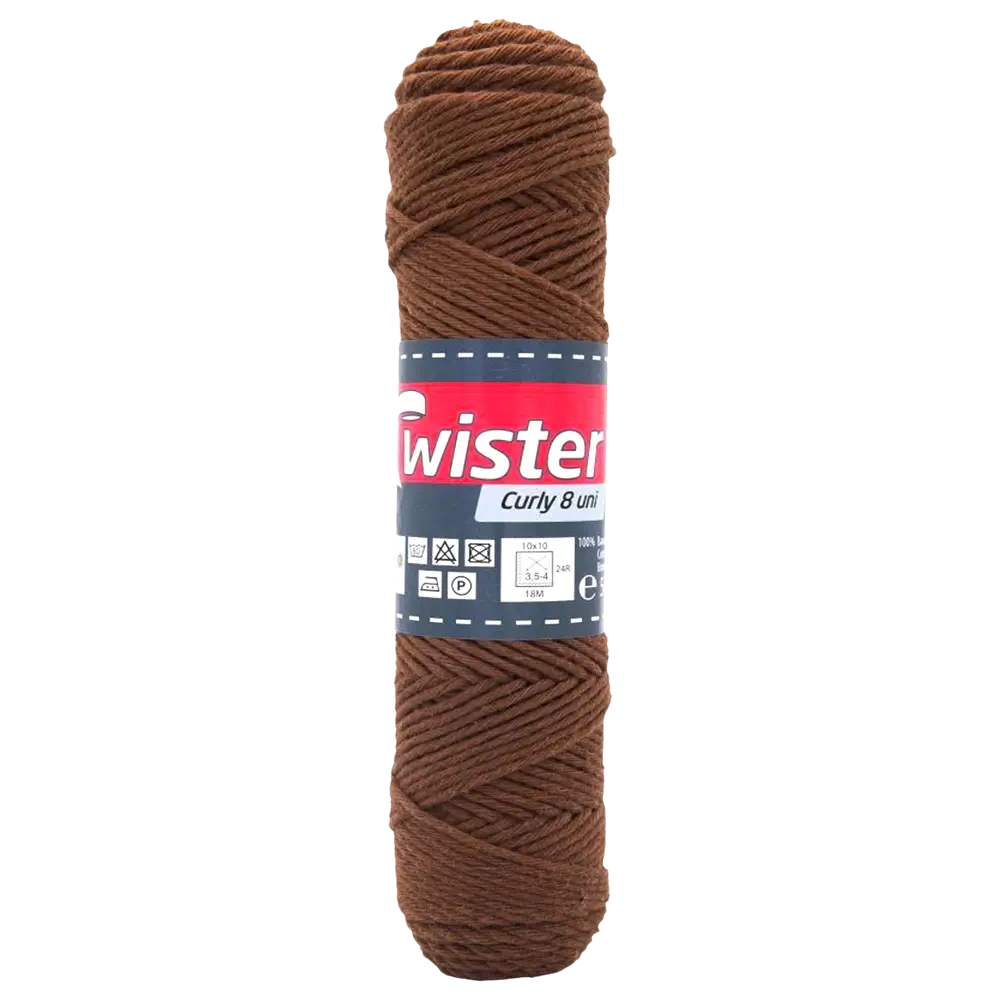 #Farbe_Twister Curly 8 uni | 88 Braun