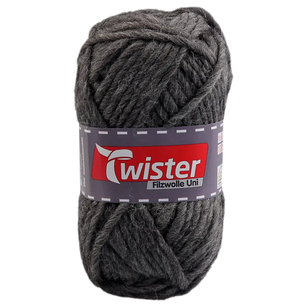 #Farbe_Twister Filzwolle Uni | 19 Grau meliert