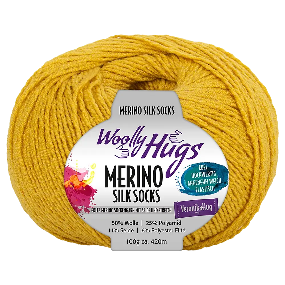 #Farbe_Woolly Hugs Merino Silk Socks | 223 Curry