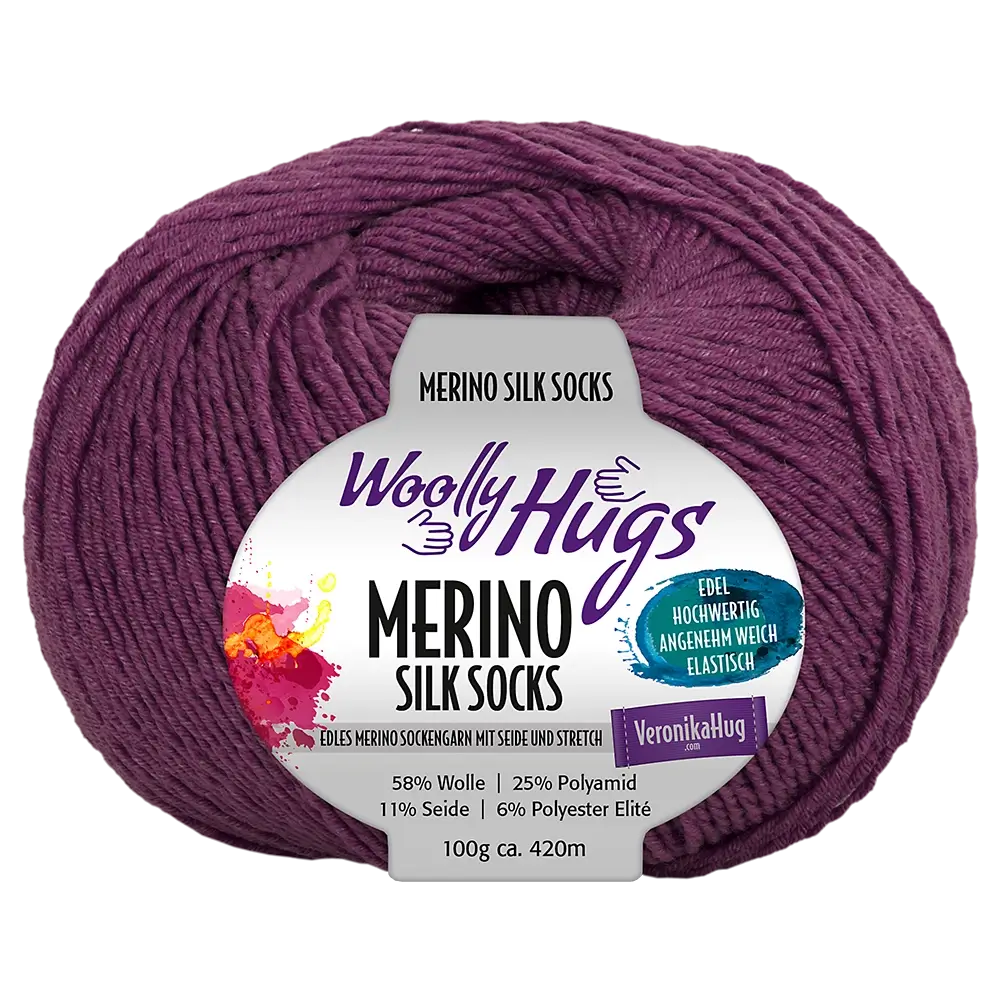 #Farbe_Woolly Hugs Merino Silk Socks | 247 Pflaume