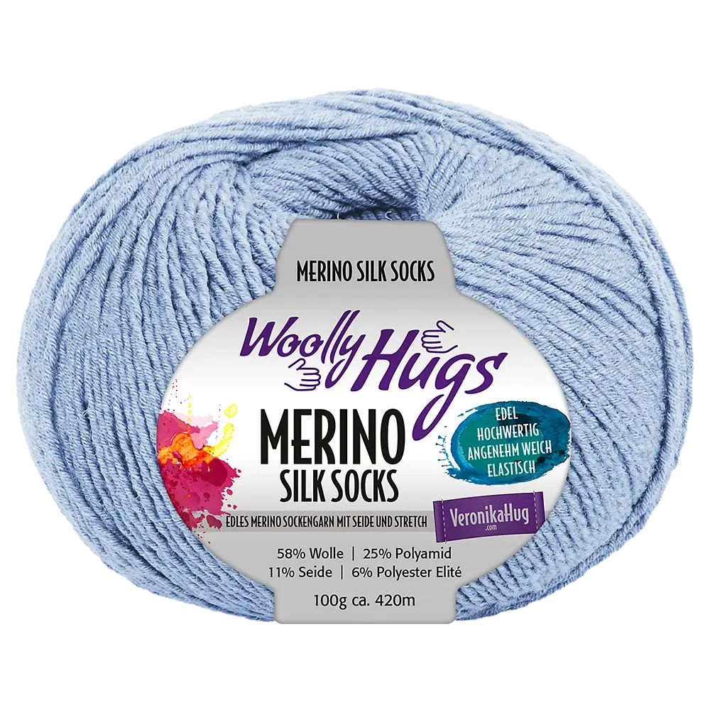 #Farbe_Woolly Hugs Merino Silk Socks | 257 Hellblau