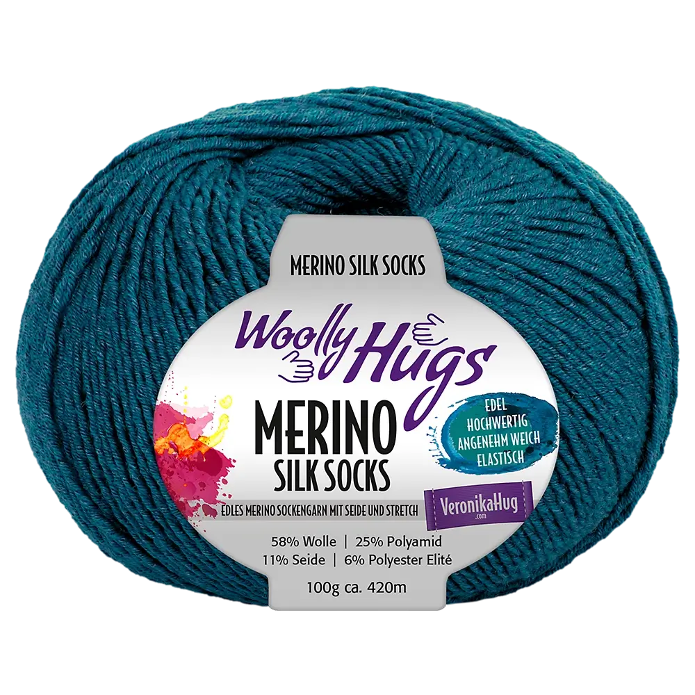 #Farbe_Woolly Hugs Merino Silk Socks | 266 Smaragd
