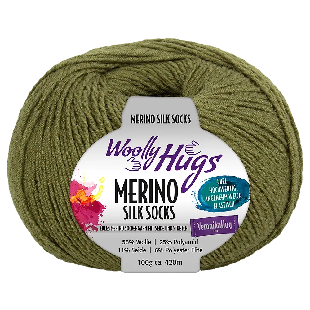 #Farbe_Woolly Hugs Merino Silk Socks | 273 Oliv