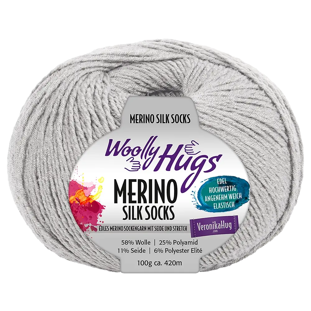 #Farbe_Woolly Hugs Merino Silk Socks | 291 Hellgrau