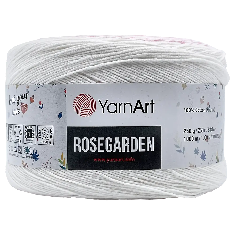 #Farbe_YarnArt Rosegarden | 304 Weiß-Rosa-Dunkelrot