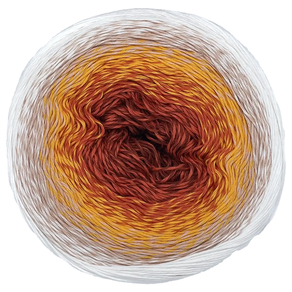 #Farbe_YarnArt Rosegarden | 307 Weiß-Gelb-Orange-Braun
