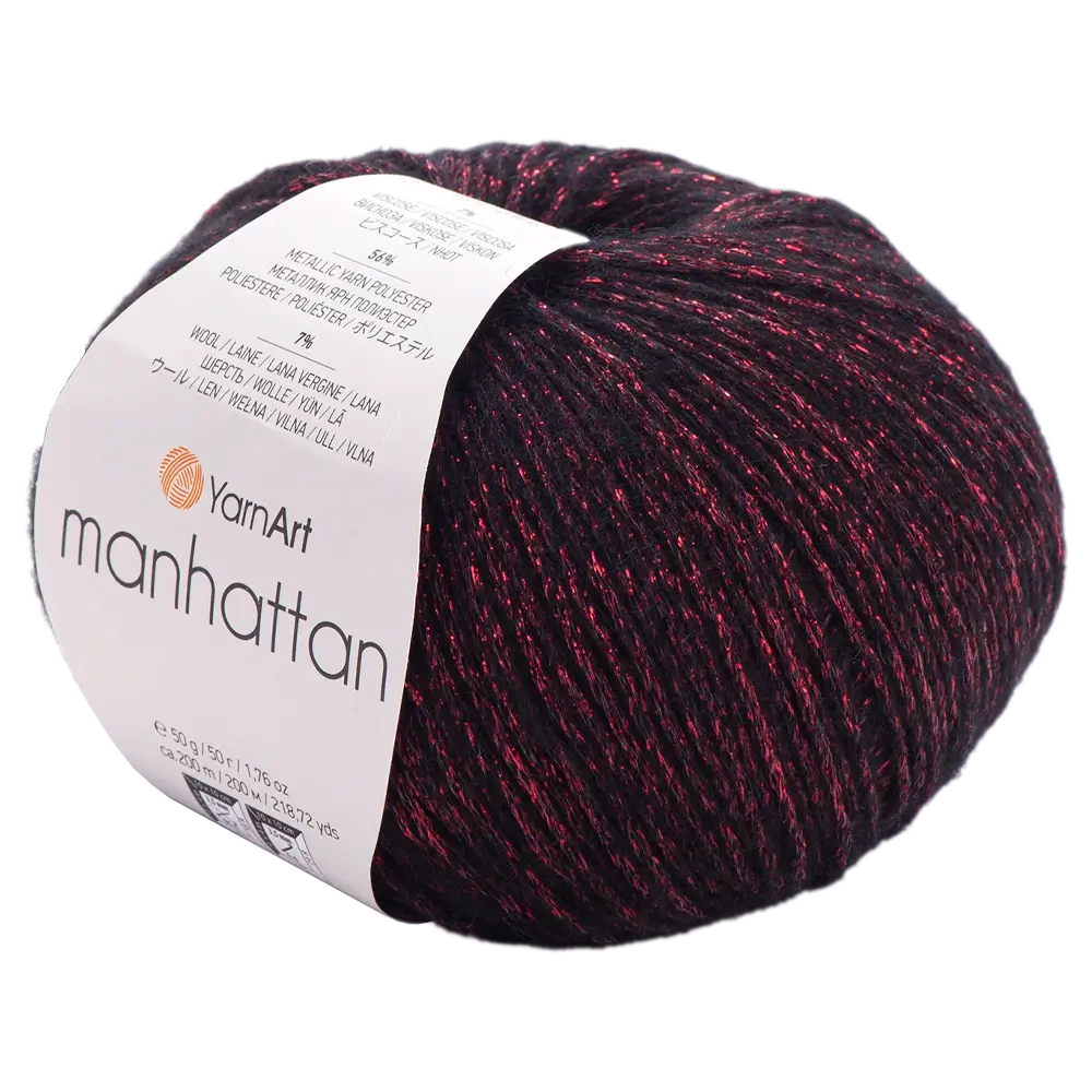 #Farbe_YarnArt Manhattan | 904 Bordeaux-Schwarz