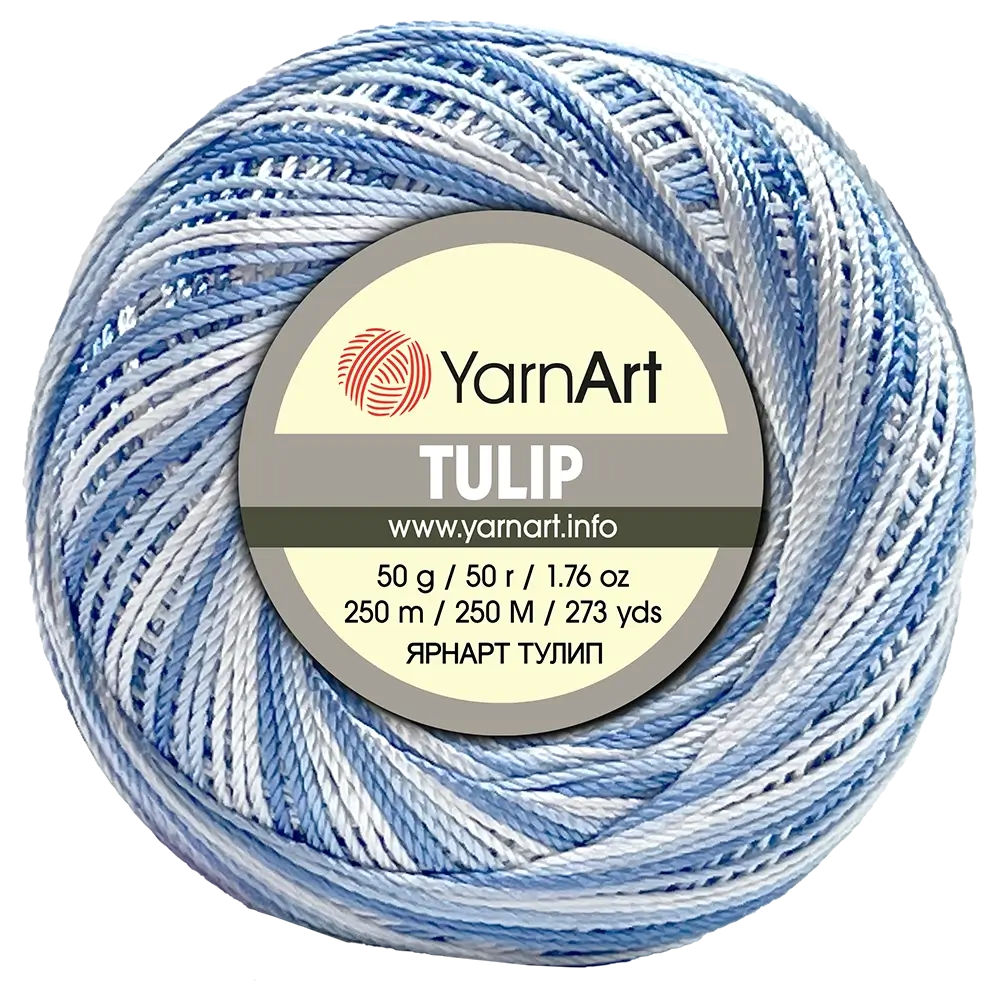 #Farbe_YarnArt Tulip | 446 weiß-hellblau-blau