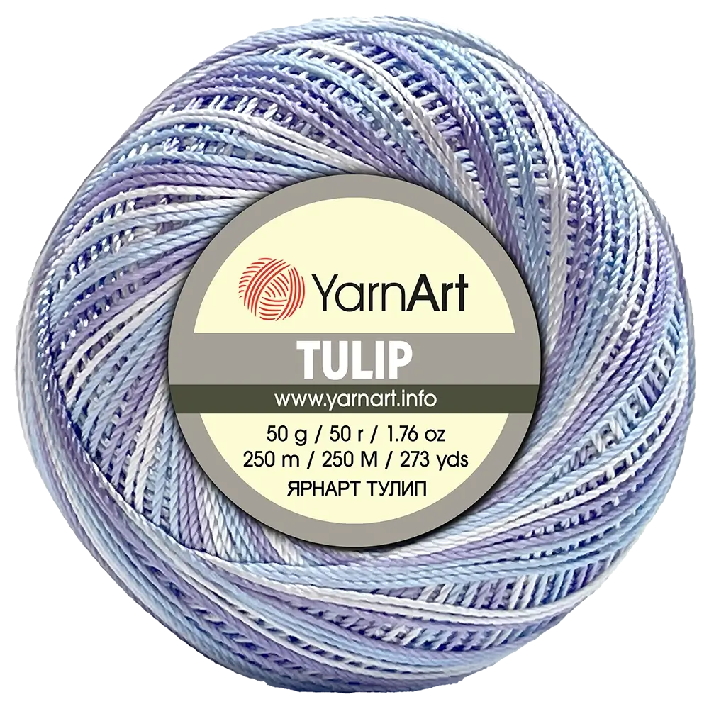 #Farbe_YarnArt Tulip | 449 weiß-hellblau-flieder
