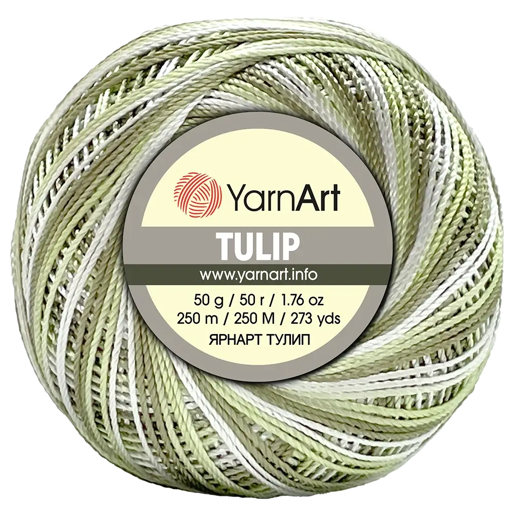 #Farbe_YarnArt Tulip | 451 weiß-khaki-grün
