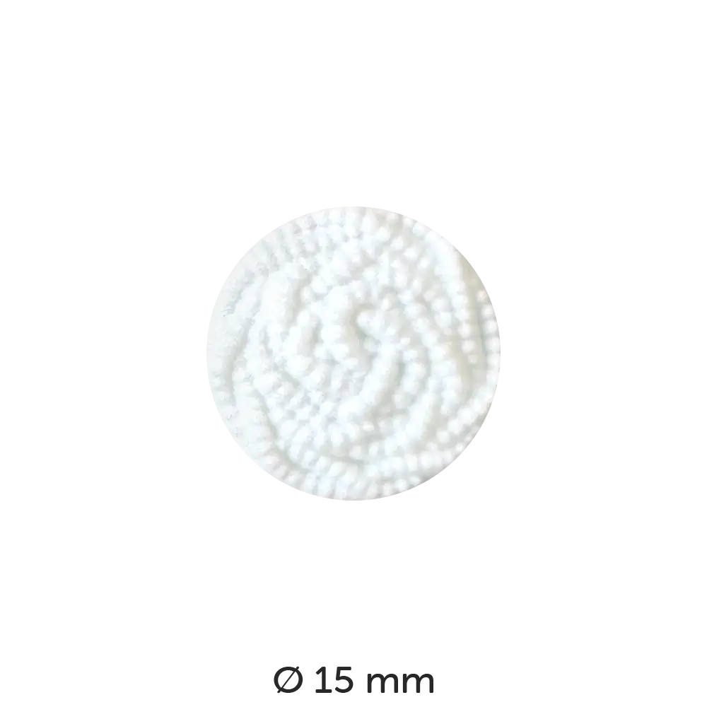 #Farbe_Dill Knopf Perlenmuster 15 mm | 170022 Weiß