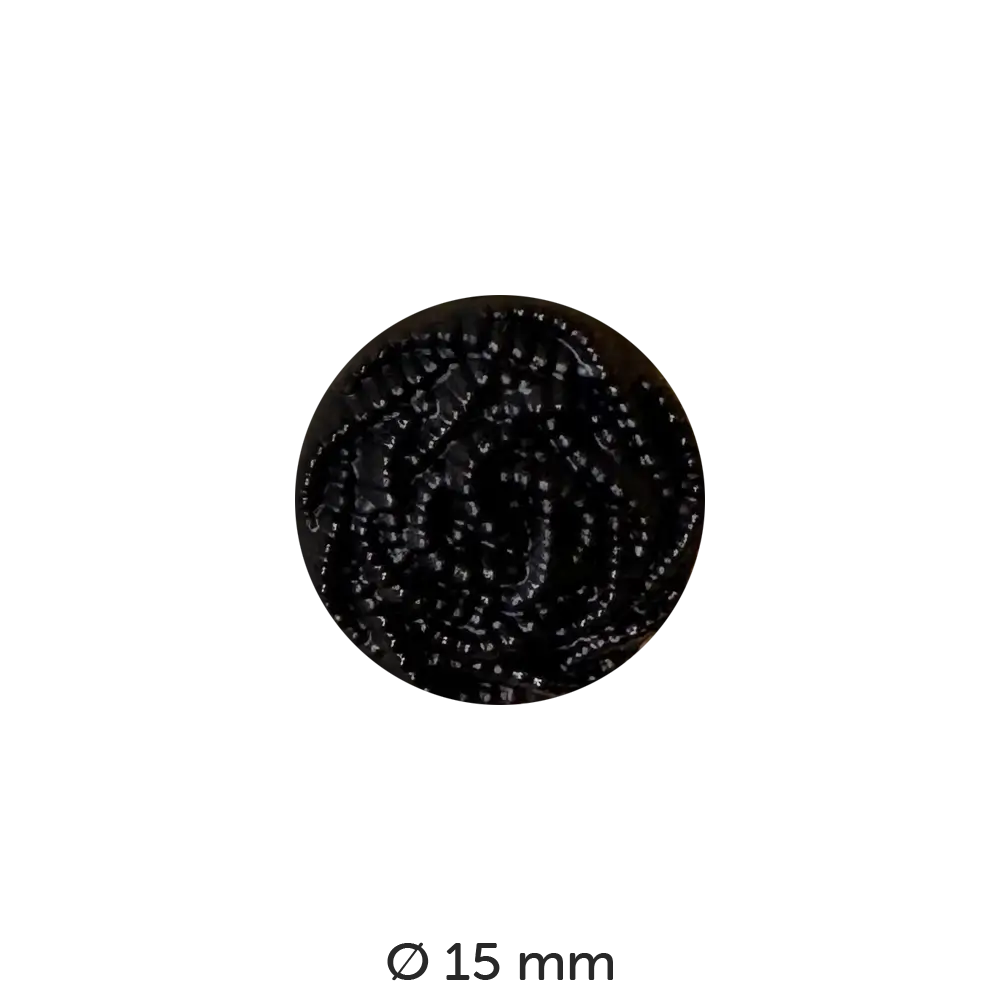#Farbe_Dill Knopf Perlenmuster 15 mm | 170257 Schwarz
