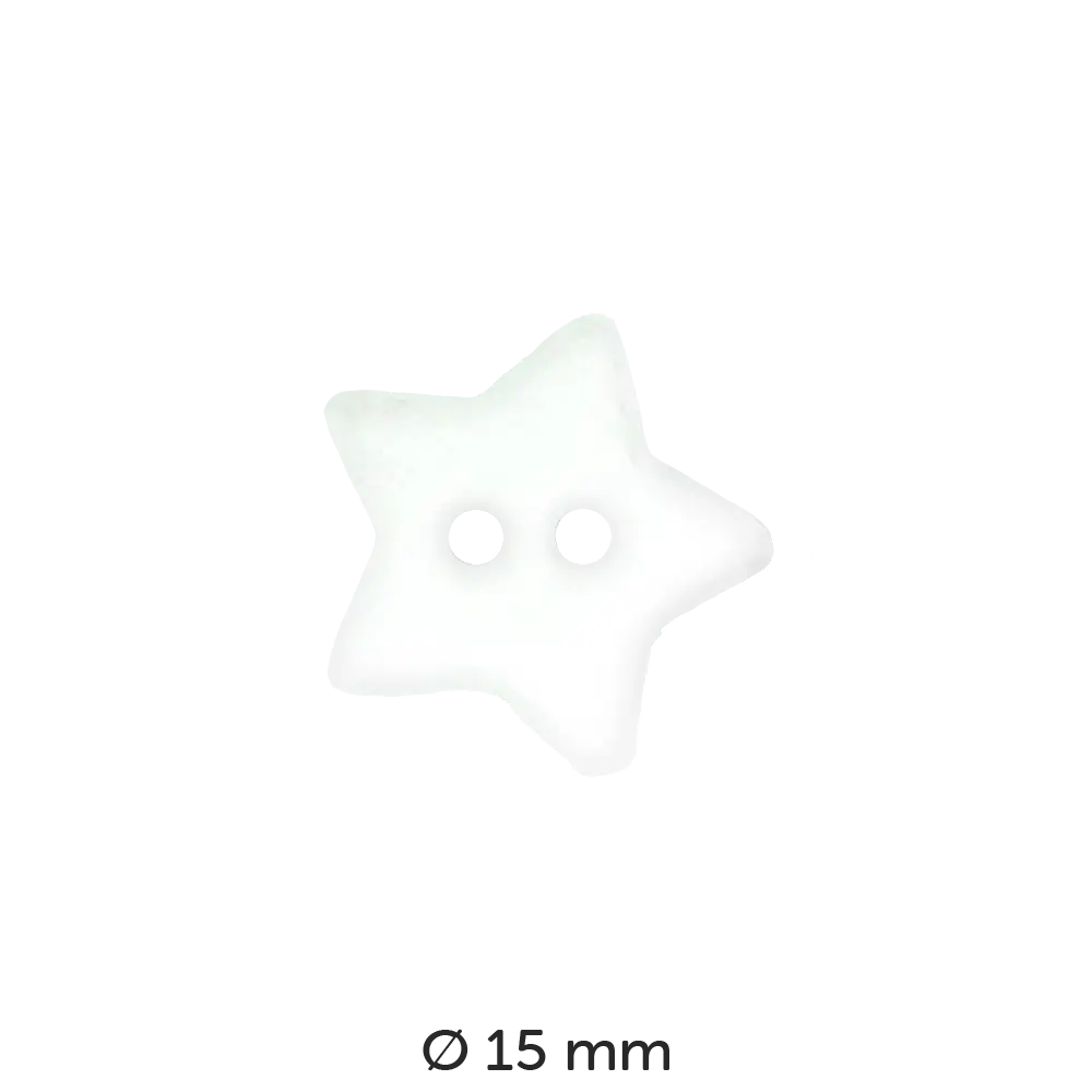 #Farbe_Dill Knopf Stern 15 mm | 189026 Weiß