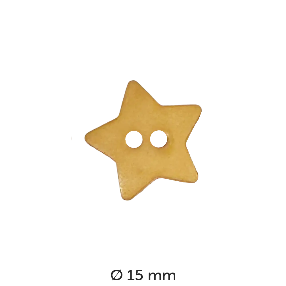 #Farbe_Dill Knopf Stern 15 mm | 189029 Hellbraun