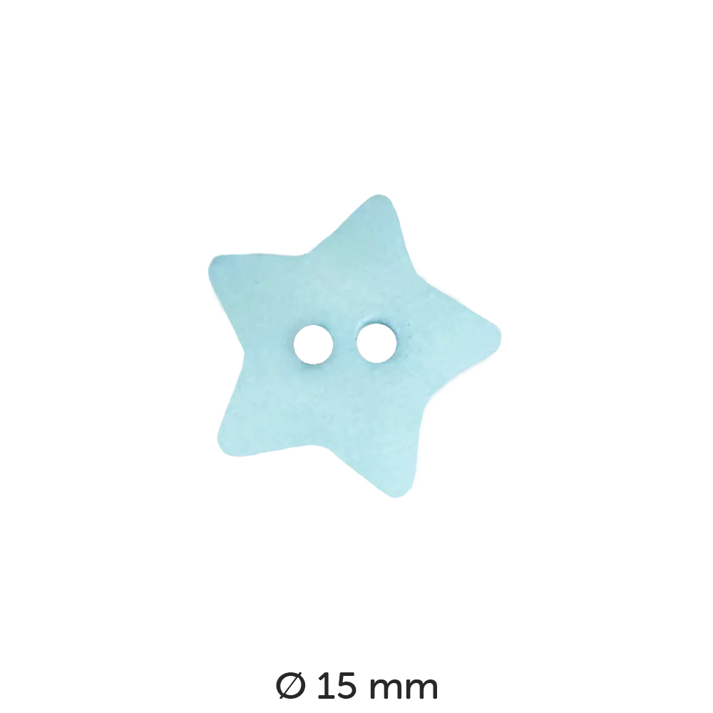 #Farbe_Dill Knopf Stern 15 mm | 189032 Hellblau