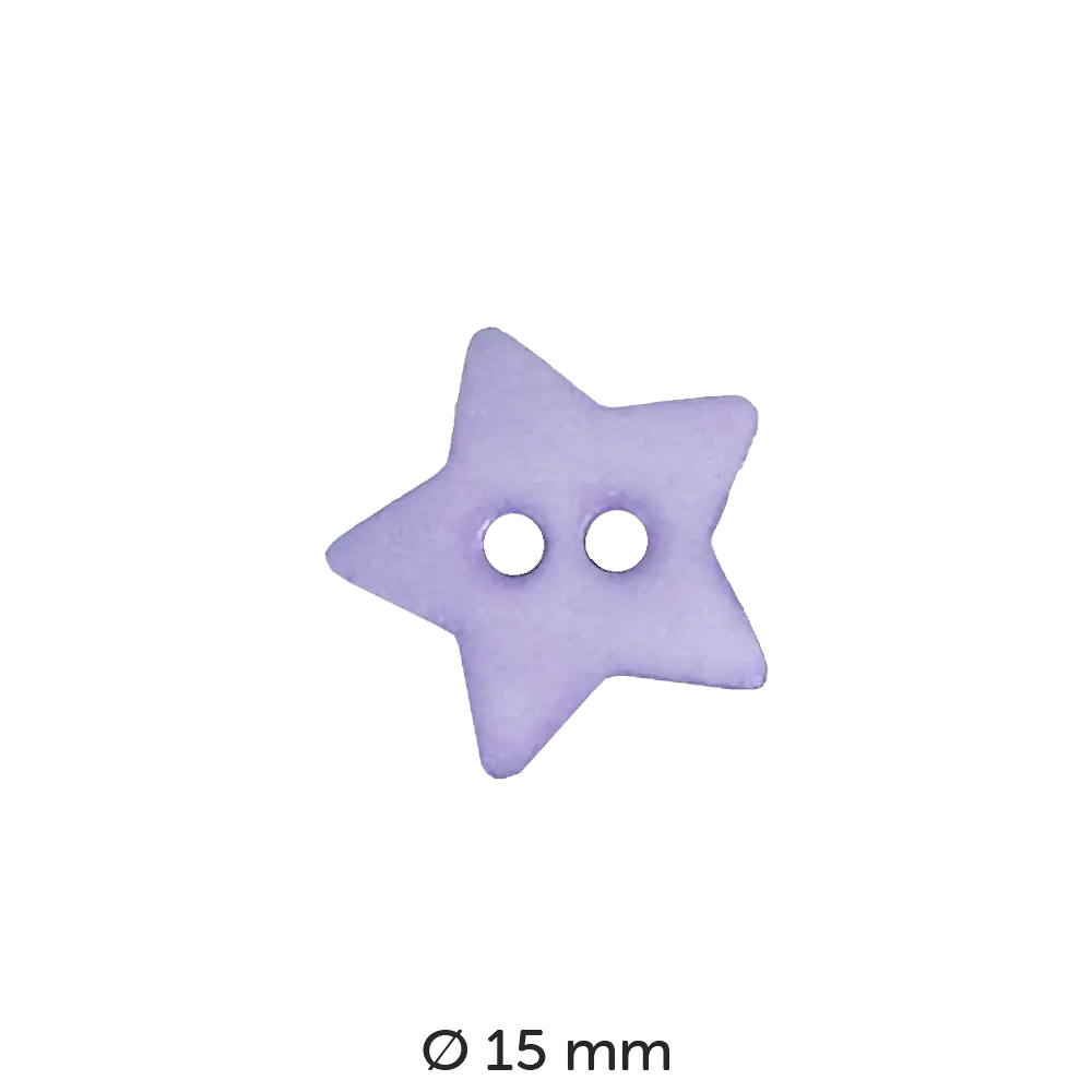 #Farbe_Dill Knopf Stern 15 mm | 189037 Flieder