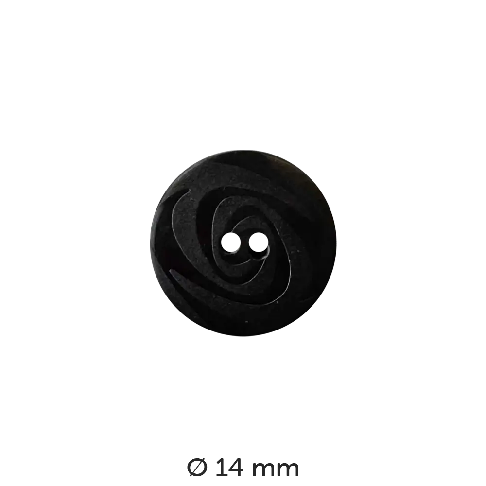 #Fabe_Dill Knopf Wirbel | 190827 Schwarz 14 mm