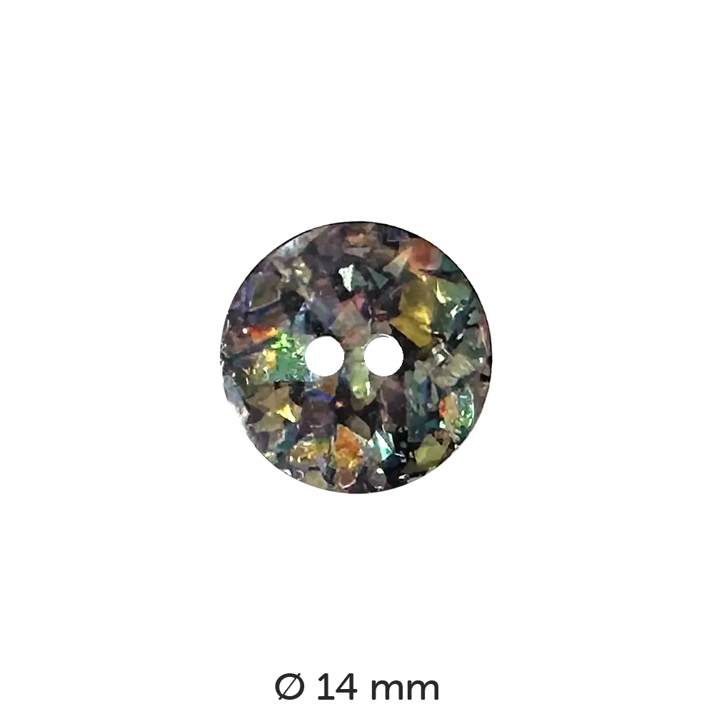 #Farbe_Dill Glitzerknopf | 210946 14 mm