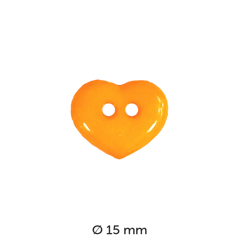 #Farbe_Dill Knopf Herz 15 mm | 211457 Orange