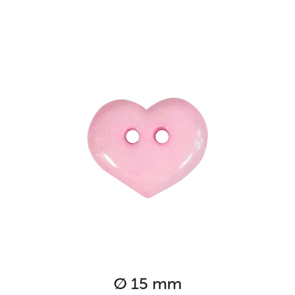 #Farbe_Dill Knopf Herz 15 mm | 211642 Rosa