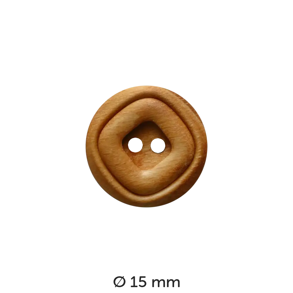 #Modell_Dill Holzknopf mit Doppelrand | 221196 15 mm