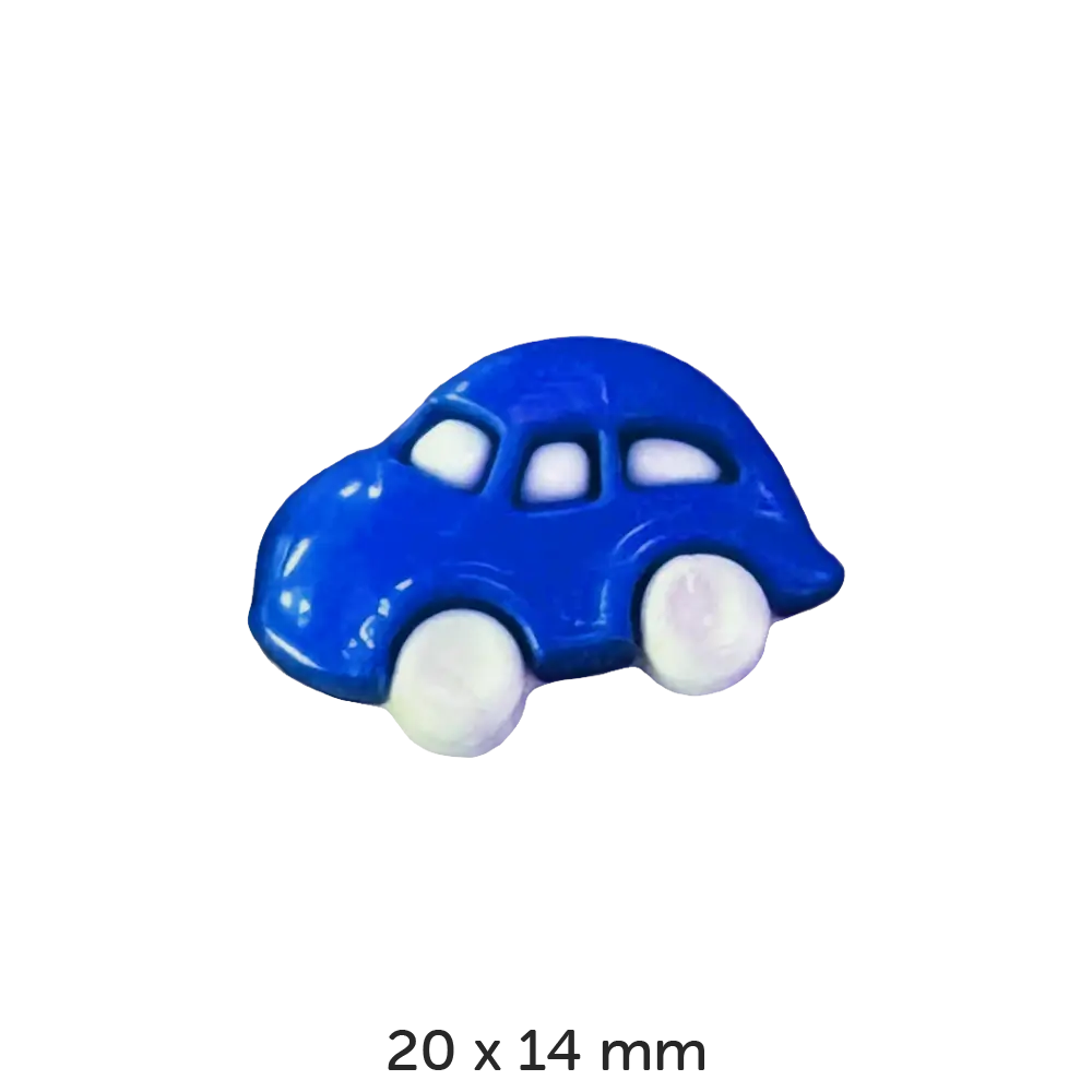 #Modell_Dill Figurenknopf | 230912 Blaues Auto 20 x 14 mm