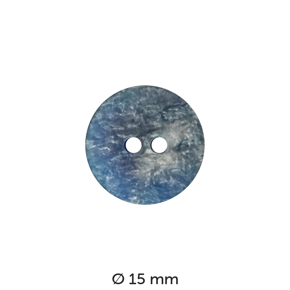 #Farbe_Dill Knopf Marmoriert | 231418 Blau 15 mm