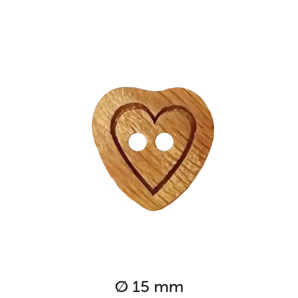 #Modell_Dill Holzknopf Herz | 231464 15 mm
