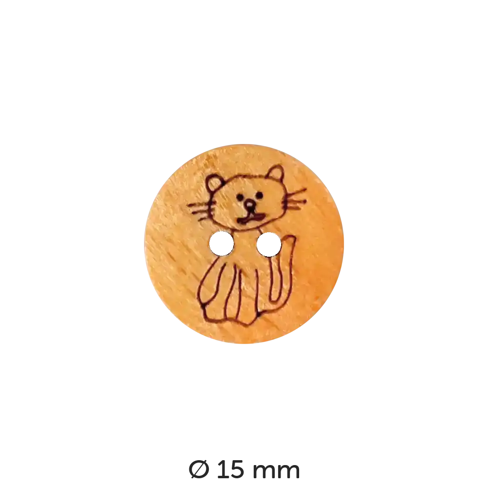 #Modell_Dill Holzknopf | 241240 Katze 15 mm