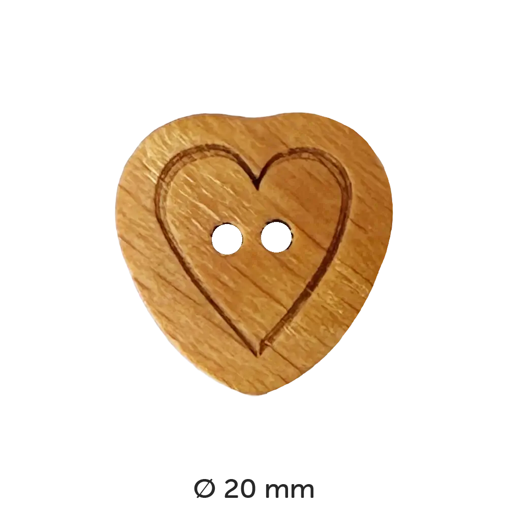 #Modell_Dill Holzknopf Herz | 251364 20 mm