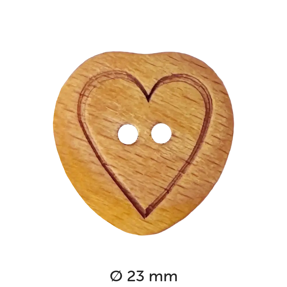#Modell_Dill Holzknopf Herz | 260891 23 mm
