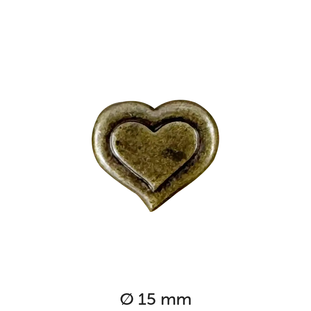 #Modell_Dill Metallknopf Herz | 261043 15 mm