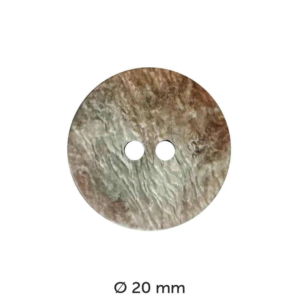 #Farbe_Dill Knopf Marmoriert | 270491 Braun 20 mm