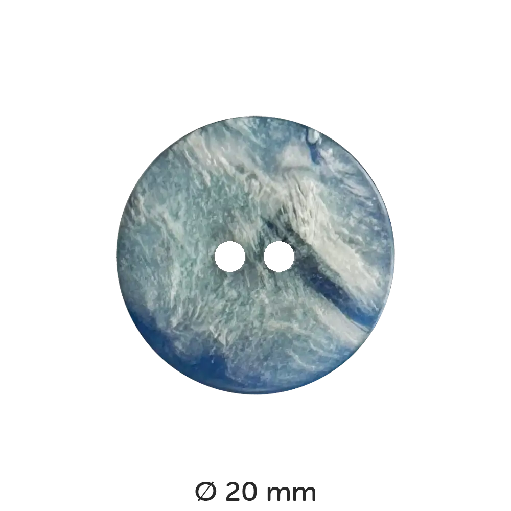 #Farbe_Dill Knopf Marmoriert | 270492 Blau 20 mm