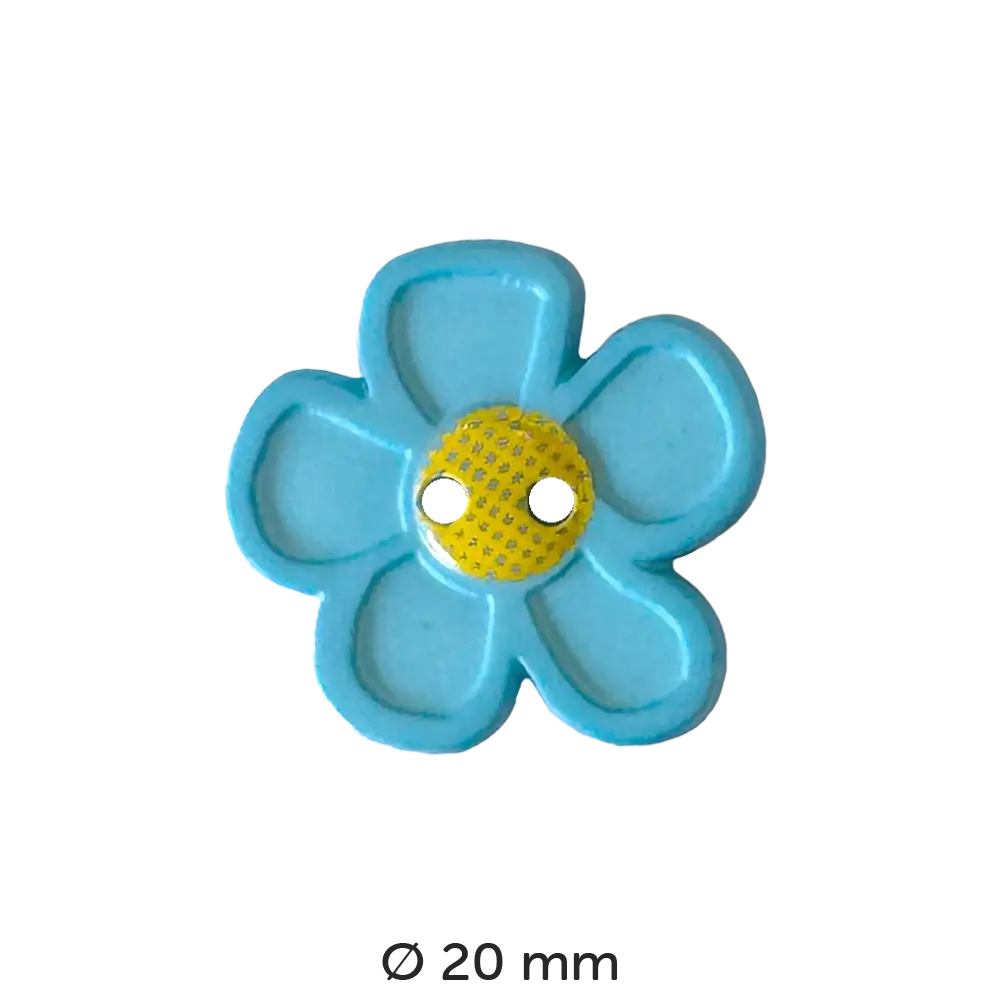 #Farbe_Dill Knopf Blume Hibiskus 20 mm | 280861 Blau