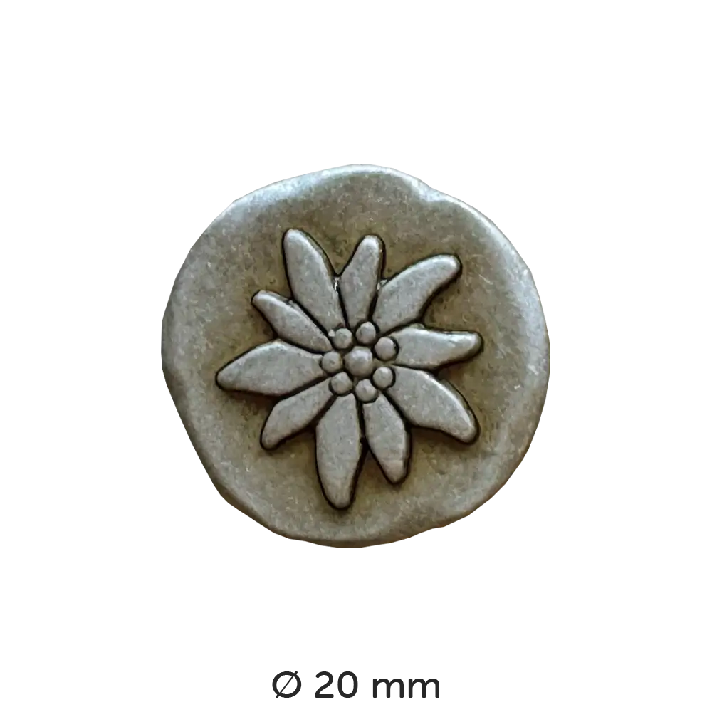 #Modell_Dill Metallknopf Edelweiß | 300583 20 mm