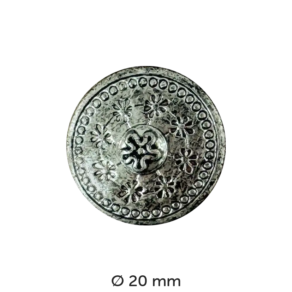 #Modell_Dill Metallknopf Blumenmuster | 311106 20 mm