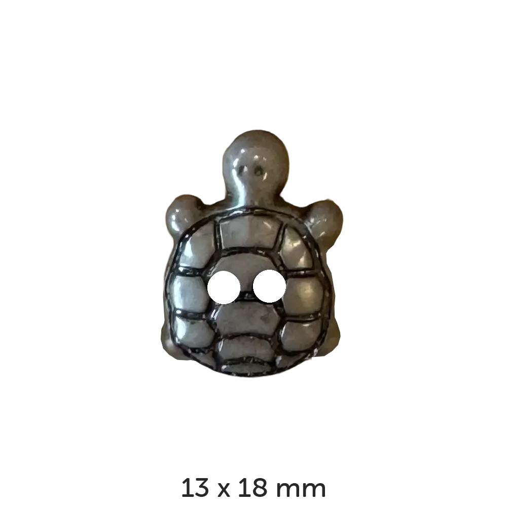 #Modell_Dill Figurenknopf | 311127 Graue Schildkröte 13 x 18 mm
