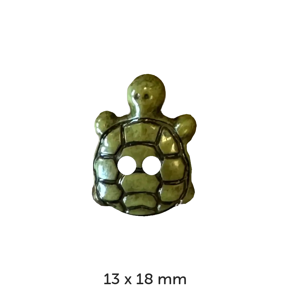 #Modell_Dill Figurenknopf | 311128 Grüne Schildkröte 13 x 18 mm