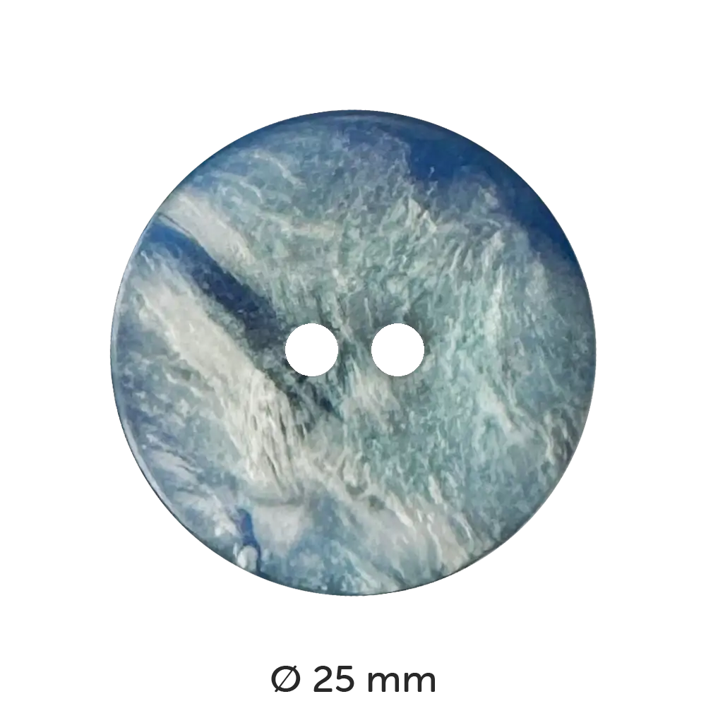 #Farbe_Dill Knopf Marmoriert | 320410 Blau 25 mm