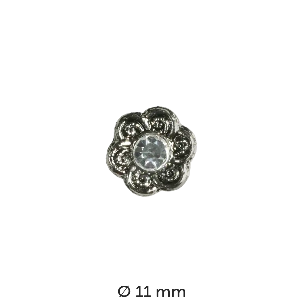 #Modell_Dill Metallknopf Blume | 330598 11 mm