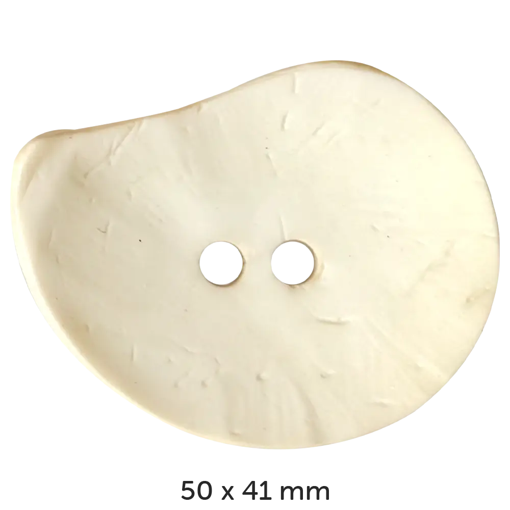 #Farbe_Dill Knopf Tropfen 50 x 41 mm | 390127 Creme