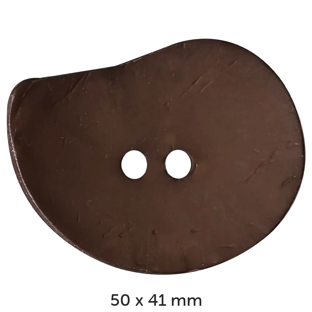 #Farbe_Dill Knopf Tropfen 50 x 41 mm | 390128 Braun