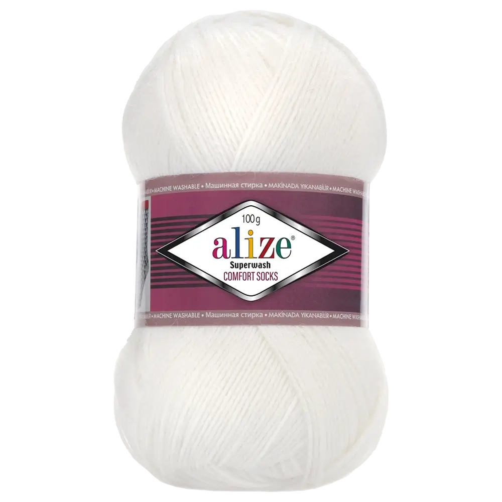 Superwash Comfort Socks Sockenwolle - Alize Superwash Comfort Socks | 55 Weiß