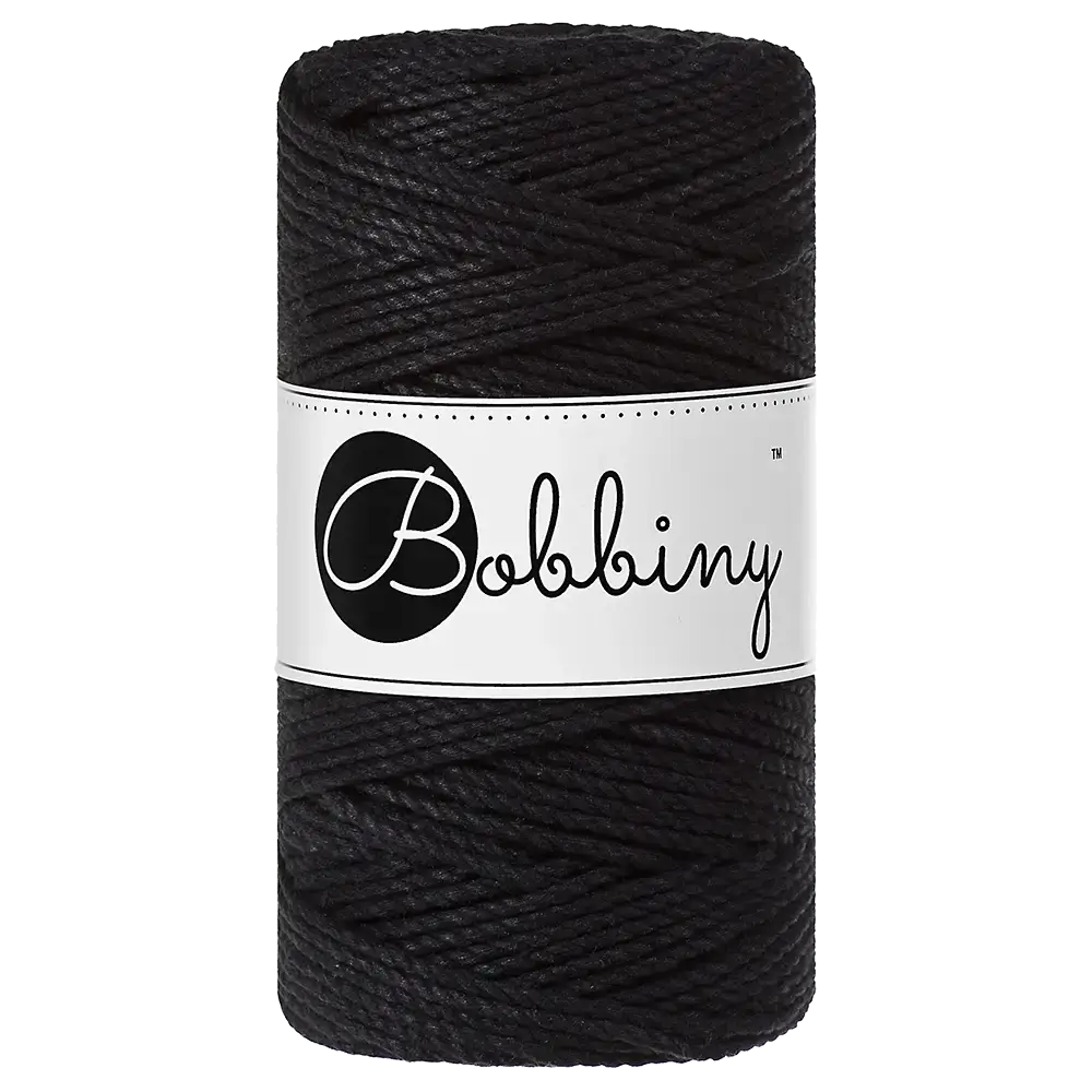 #Farbe_Bobbiny Makramee 3PLY 3 mm | Black